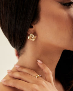 Lightweight gold filled Marni studs with woven design