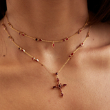 Layered cross necklace